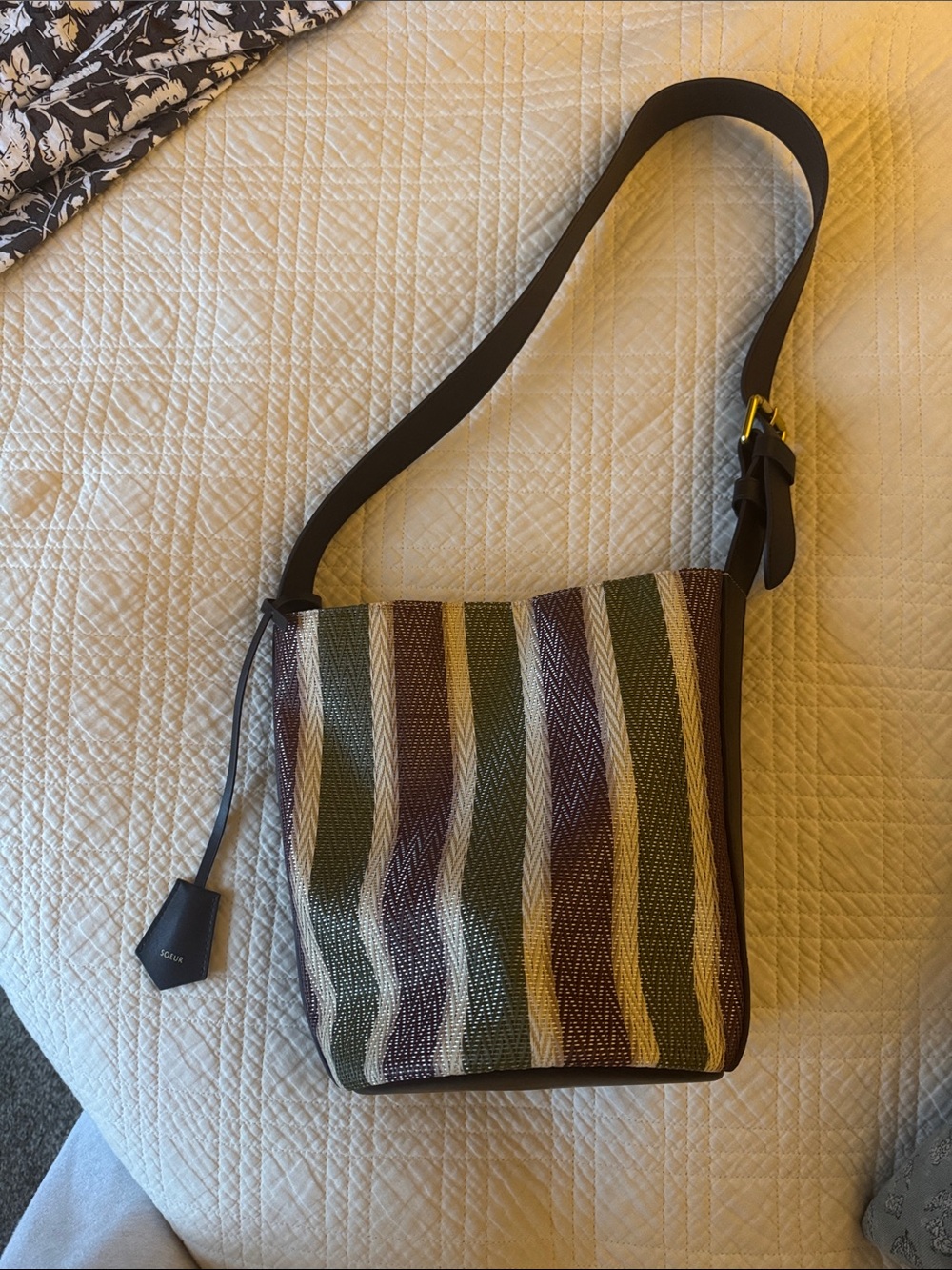SOEUR Striped Bucket Bag